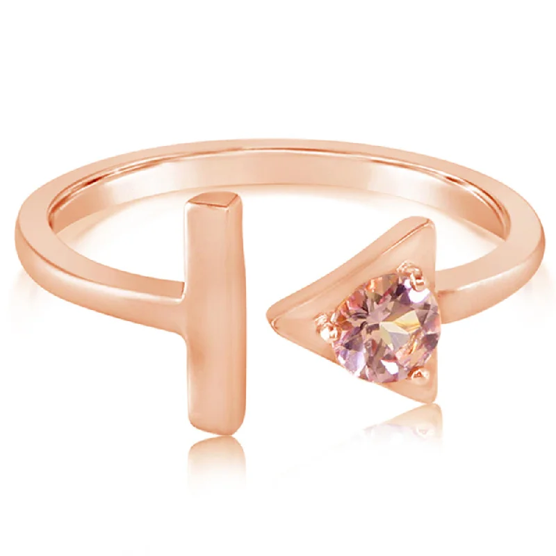 14K Rose Gold Lotus Garnet Ring