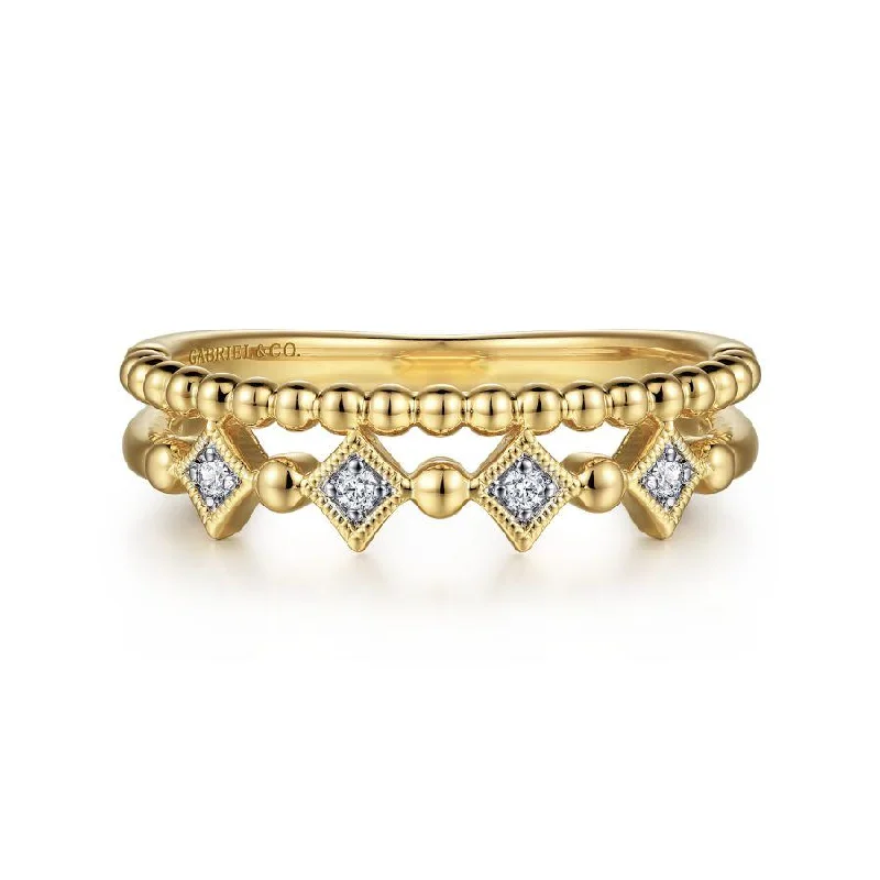 14K Yellow Gold Bujukan Stackable Diamond Ring