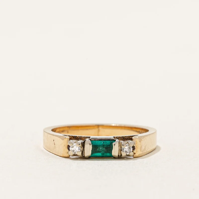 Emerald & Diamond Ring | 0.12ct, 0.04ctw | SZ 4.25 |