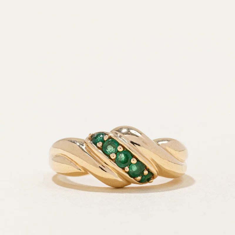 Emerald Waterfall Ring | 0.22ctw | SZ 6.75 |