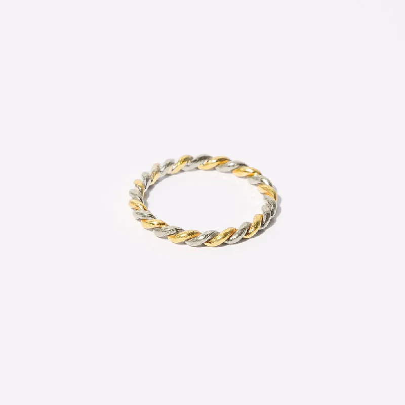 Mini Rope Ring - Brass + Sterling