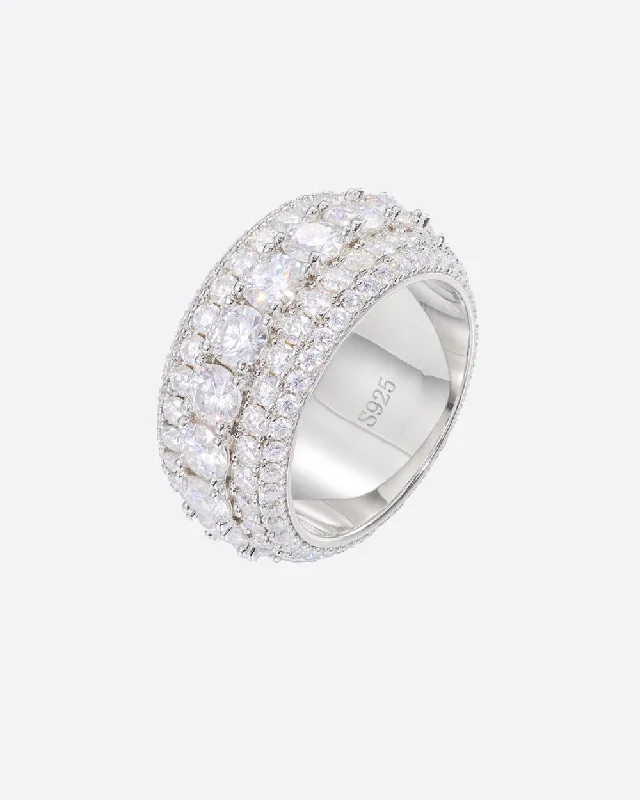 MOISSANITE PAVED ETERNITY RING. - WHITE GOLD