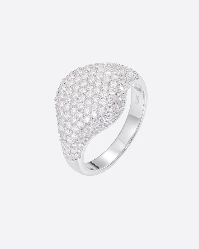 MOISSANITE STATEMENT RING. - WHITE GOLD