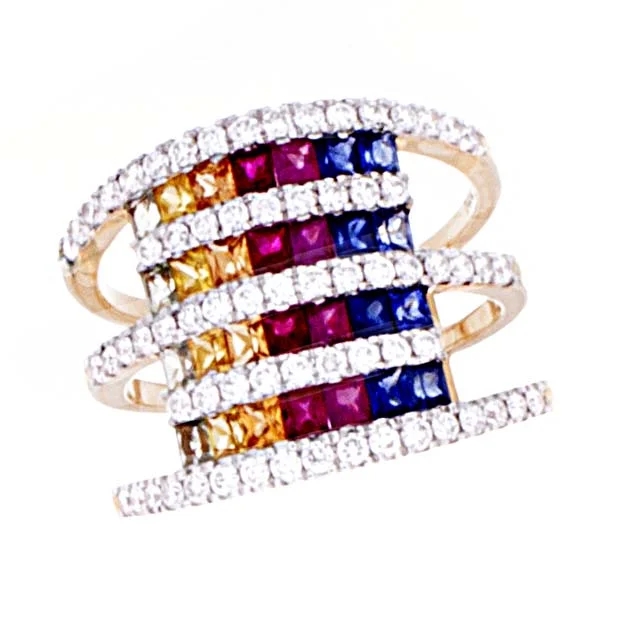 Muli Color Sapphire Ring