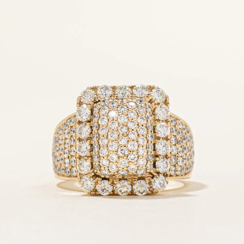 Pave Set Diamond Cocktail Ring | 3.18ctw | SZ 9.5 |