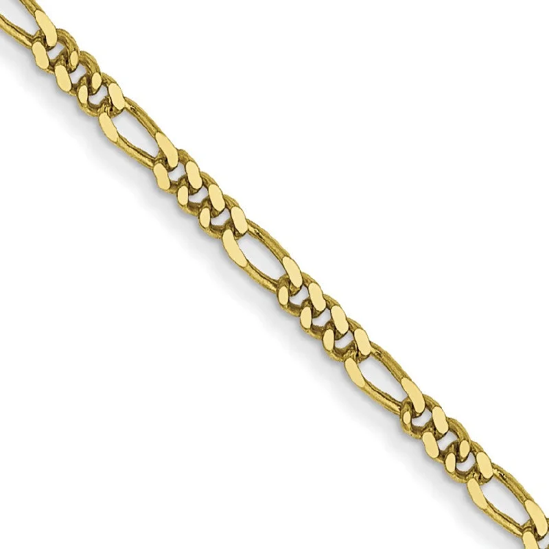 10KT Yellow Gold 20-inch 1.25MM Flat Figaro Pendant Chain