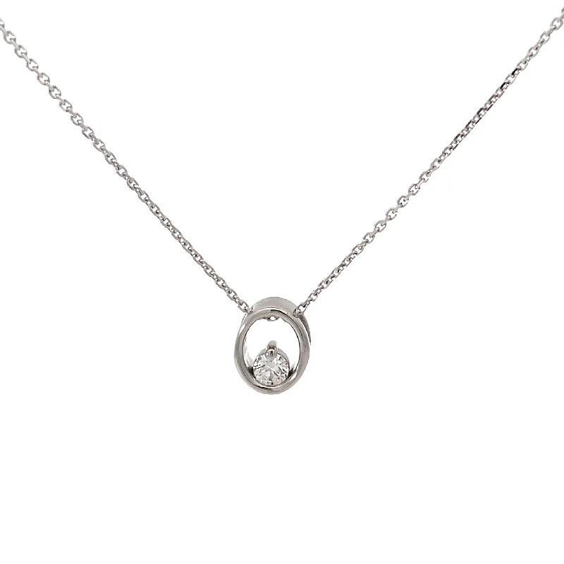 14 Karat White Gold Diamond Necklace