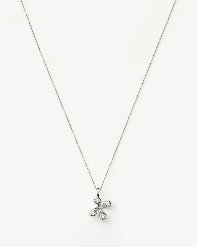 Atom Pendant Necklace | Sterling Silver Cubic Zirconia