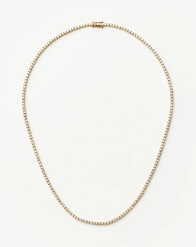 Fine Diamond Tennis Necklace | 14ct Solid Gold Diamond