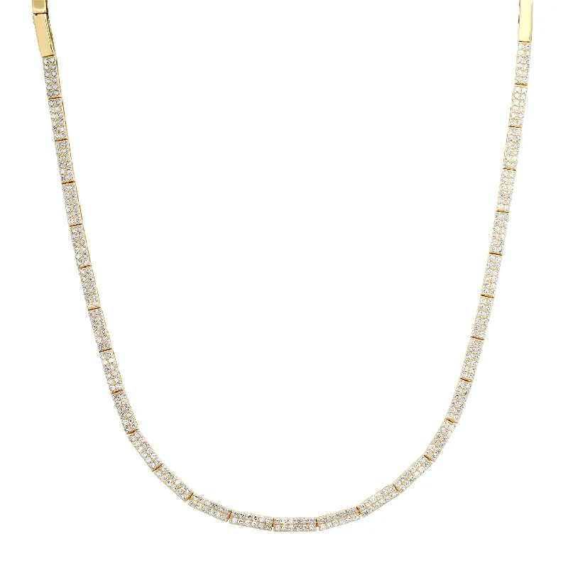 Gold & Diamond Bar Collar Necklace