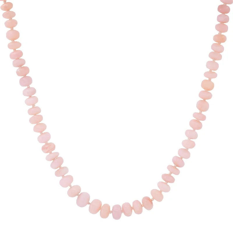 Pink Opal Gemstone Beaded Necklace