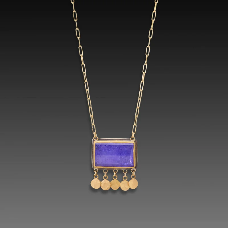 Tanzanite Necklace with 22k Gold Fringe