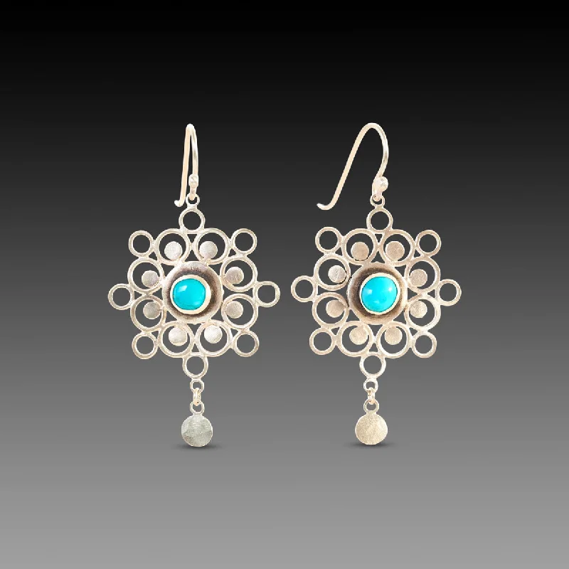 Turquoise Mandala Earrings