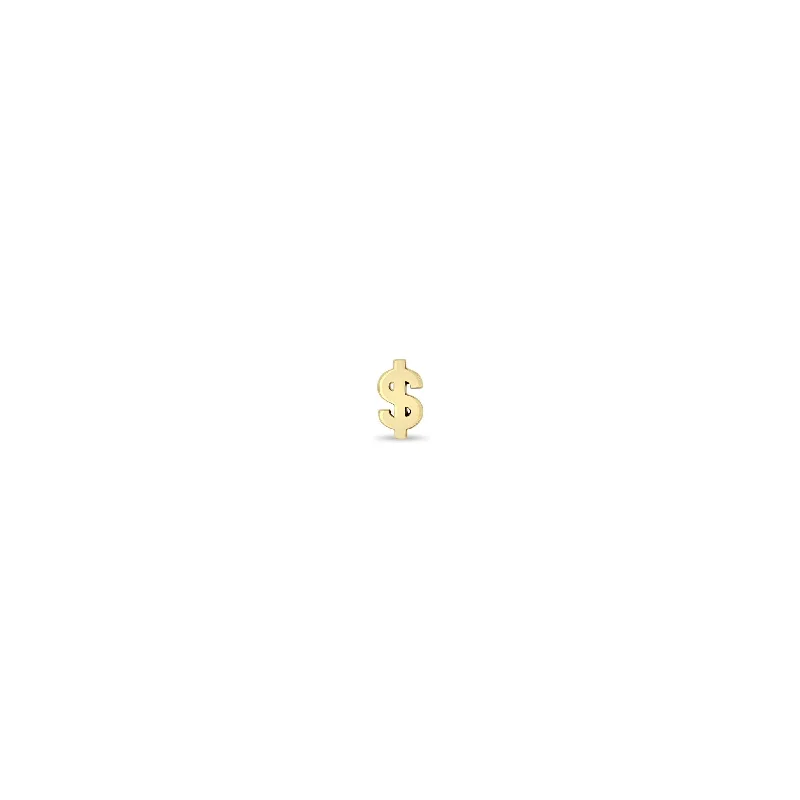 14k Itty Bitty Dollar Sign Stud