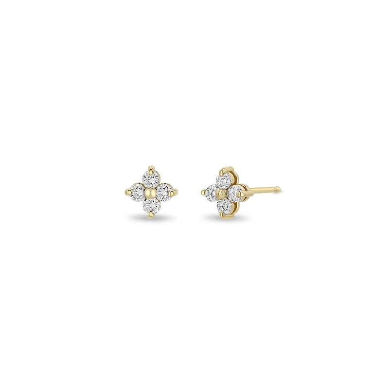 14k Prong Diamond Quad Studs