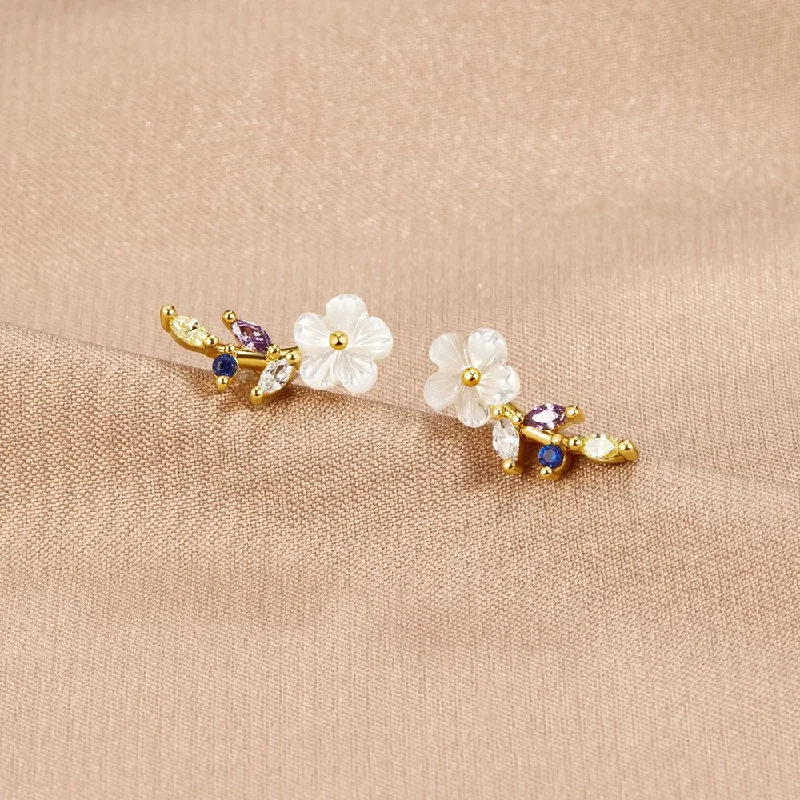 Crystal White Blossom Earrings