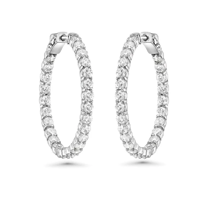 Diamond Inside-Out 1.00'' Hoop Earrings (4.00 ct.) 2.8 mm in 14K Gold