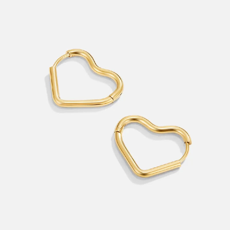 Heart Gold Hoops