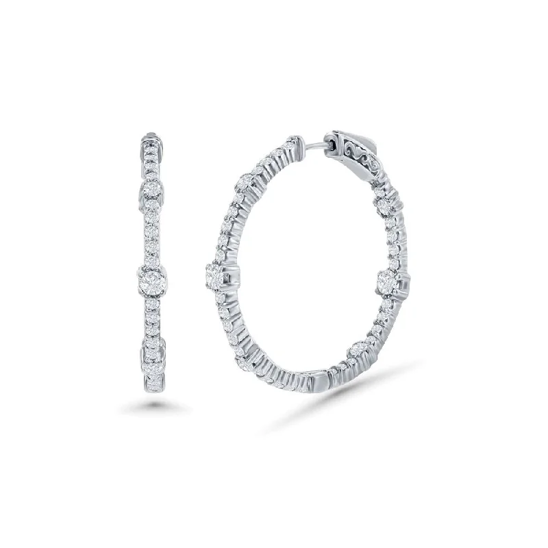 Diamond Inside-Out Hoop Earrings (2.00 ct.) in 14K Gold