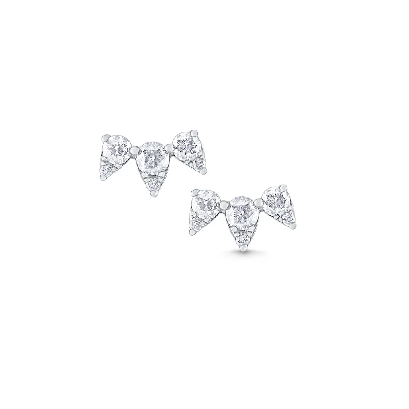 Triple Spike Diamond Studs