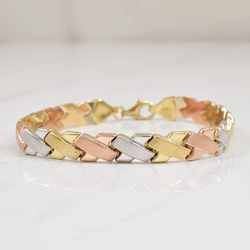 10k Tri Tone Bracelet | 7.25" |