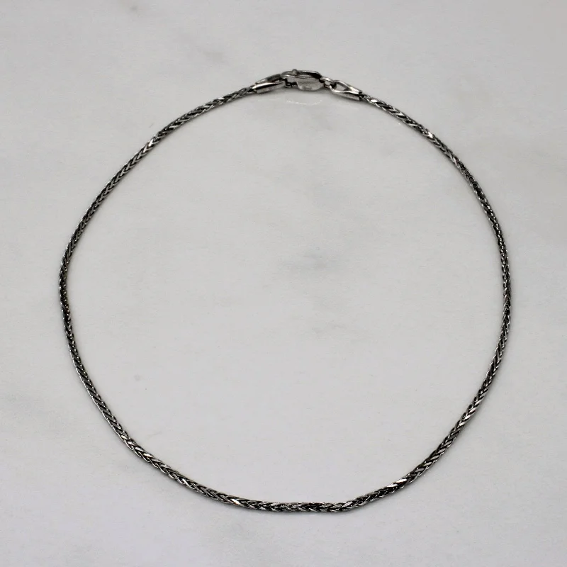 10k White Gold Wheat Chain Bracelet | 9" |