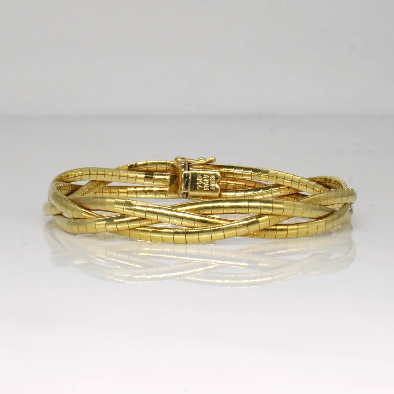 18k Yellow Gold Braided Bracelet | 7" |