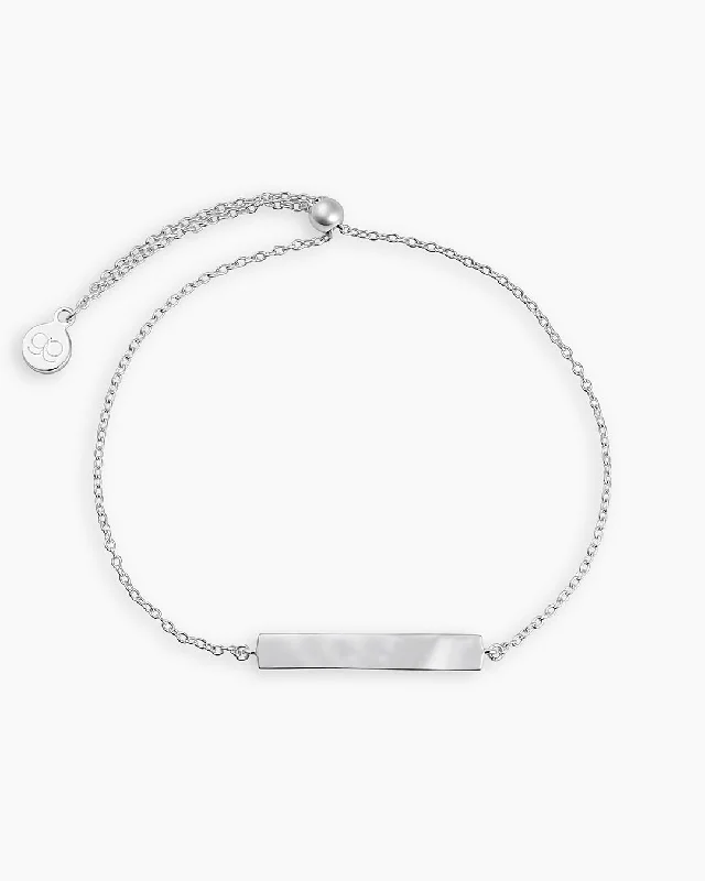 Bespoke Plate Adjustable Bracelet (silver)