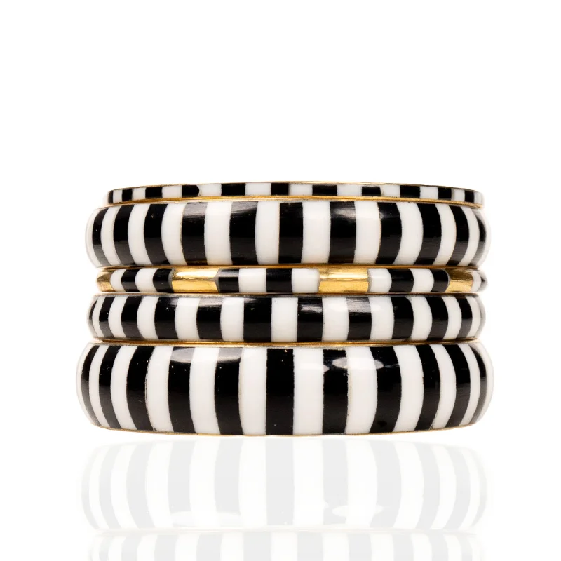 Brandy 5pc Bangle Stack - B/W