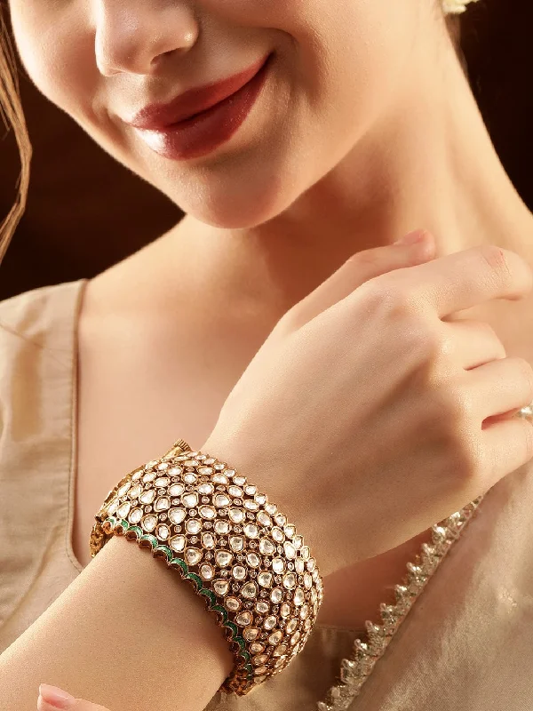 Rubans Rhodium plated Zirconia studded Minimal Bracelet