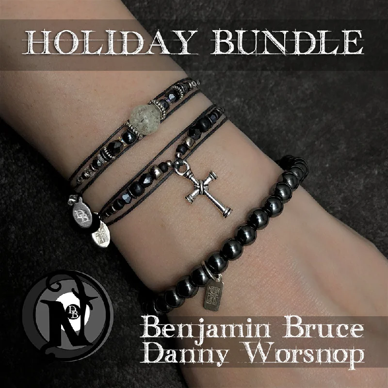 Silver 3 Piece Holiday NTIO Bracelet Bundle by Ben Bruce