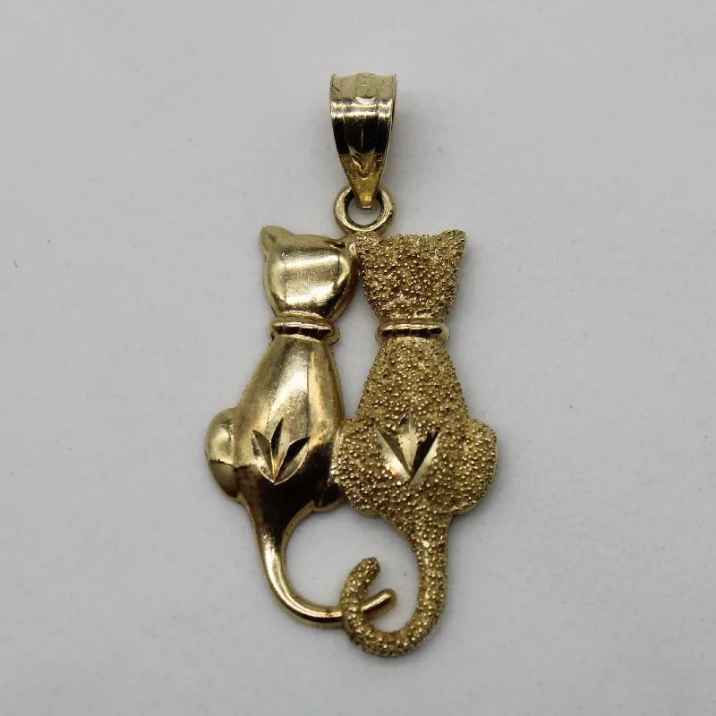 High-End Sparkle, Low-End Prices – Jewelry Sale Live Yellow Gold Cat Pendant |