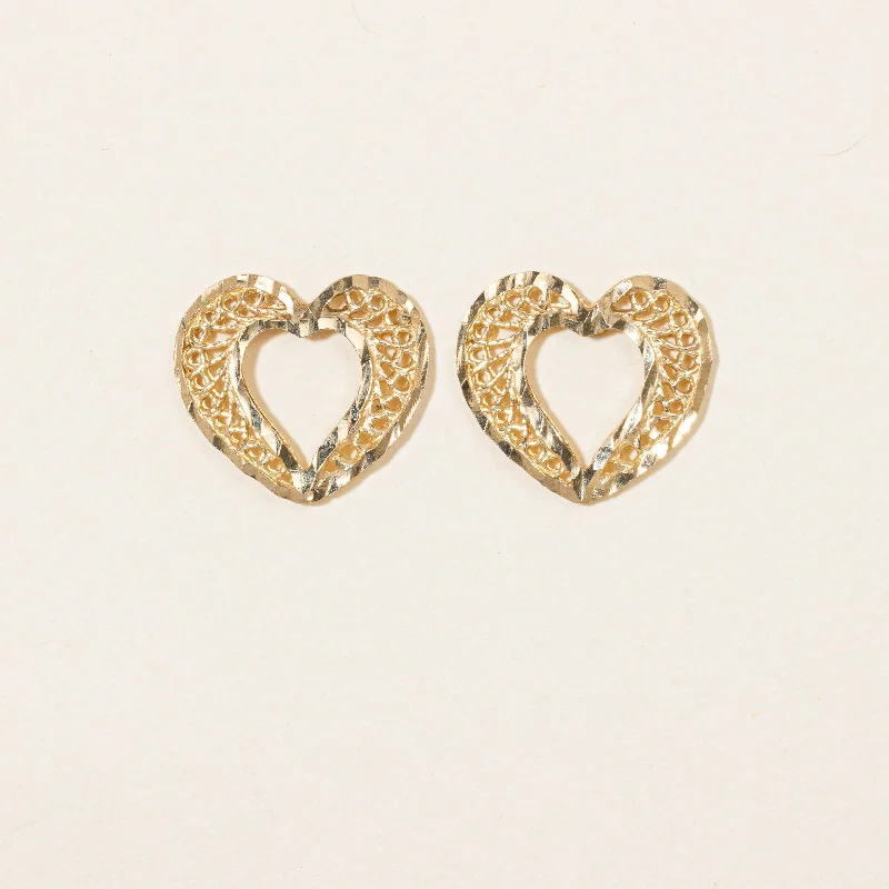 Timeless Elegance, Temporary Discounts – Act Fast 10k Yellow Gold Heart Earrings |