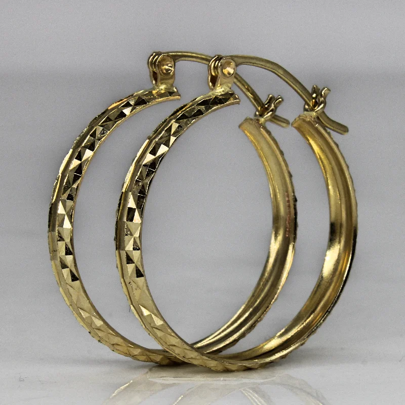 Exclusive Jewelry Offers – Shine For Less Diamond Cut Yellow Gold Hoops |