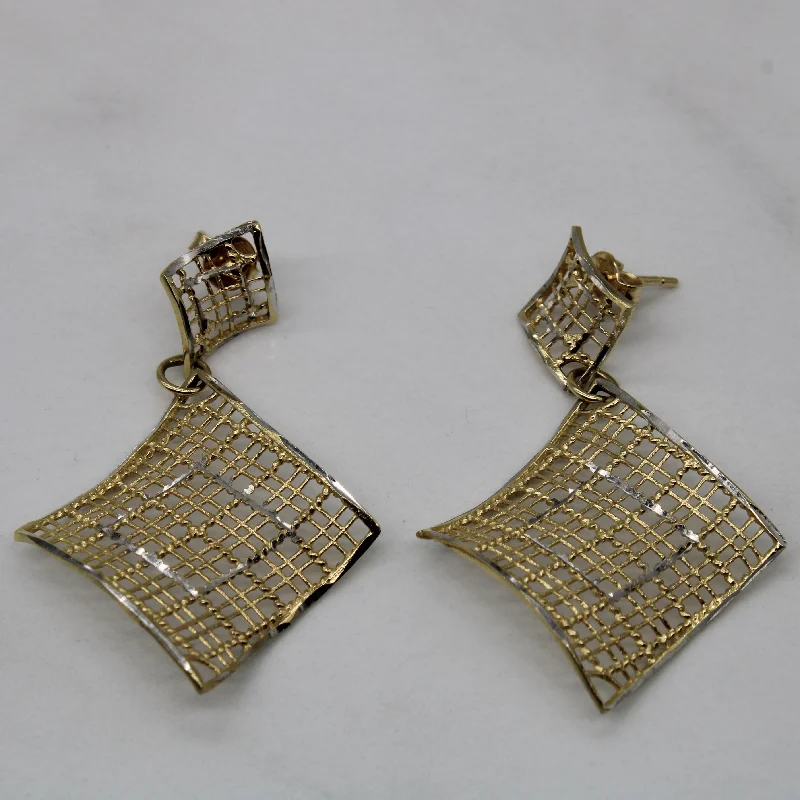 Exclusive Jewelry Markdowns – Limited-Time Offer 14k Two Tone Lattice Drop Earrings |