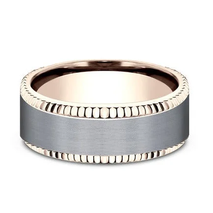 Trending Jewelry Now At Unbeatable Prices Tantalum and Fluted-Gold Mens Band