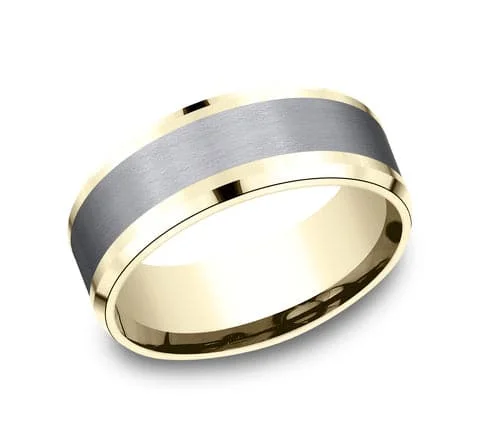 Personalized Jewelry Sale – Unique Gifts At Low Prices Tantalum and High-Shine Gold Men's Band