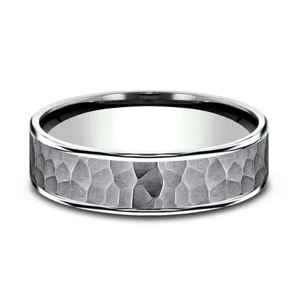 Get The Jewelry You Love At A Price You Love Stone Gray Hammered Tantalum Mens Band