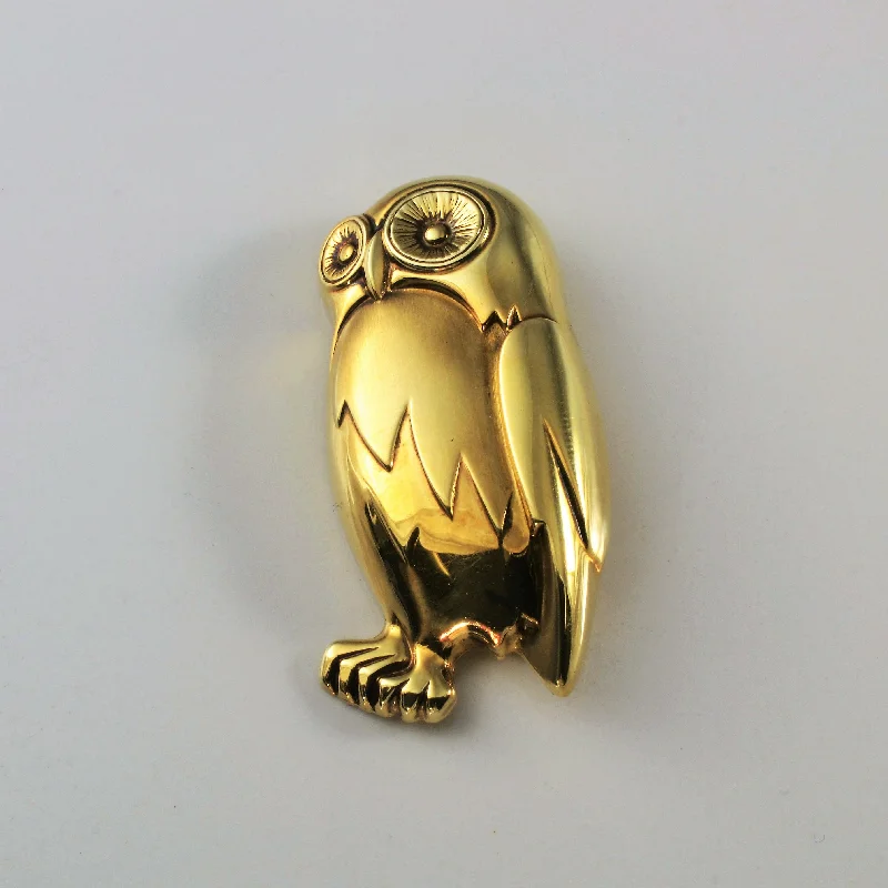 Your Perfect Accessory Now At The Best Price 14k Yellow Gold Owl Brooch |