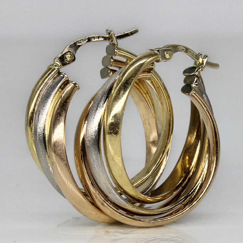 Trending Jewelry Styles Now At Limited-Time Discounts Tri Tone Spiral Hoops |