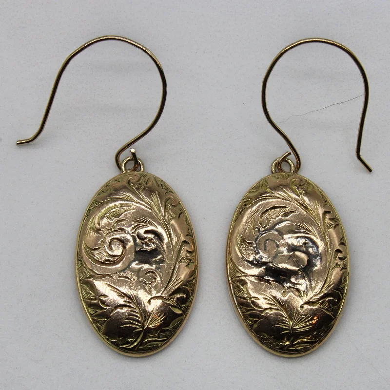 Luxury Jewelry At Unbeatable Discounts Early 1900s Yellow Gold Floral Earrings |