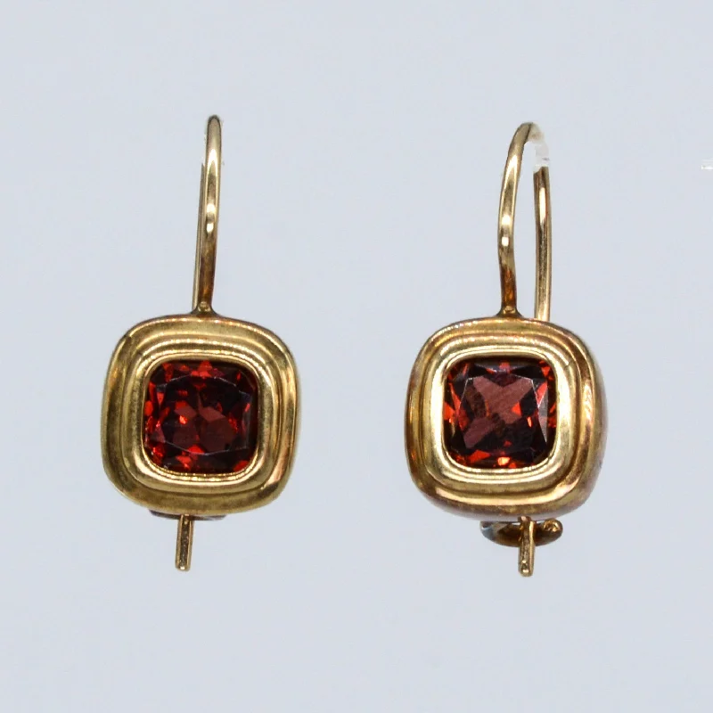 Trending Jewelry Styles Now At Limited-Time Discounts Square Garnet Wire Drop Earrings | 2.30ctw |