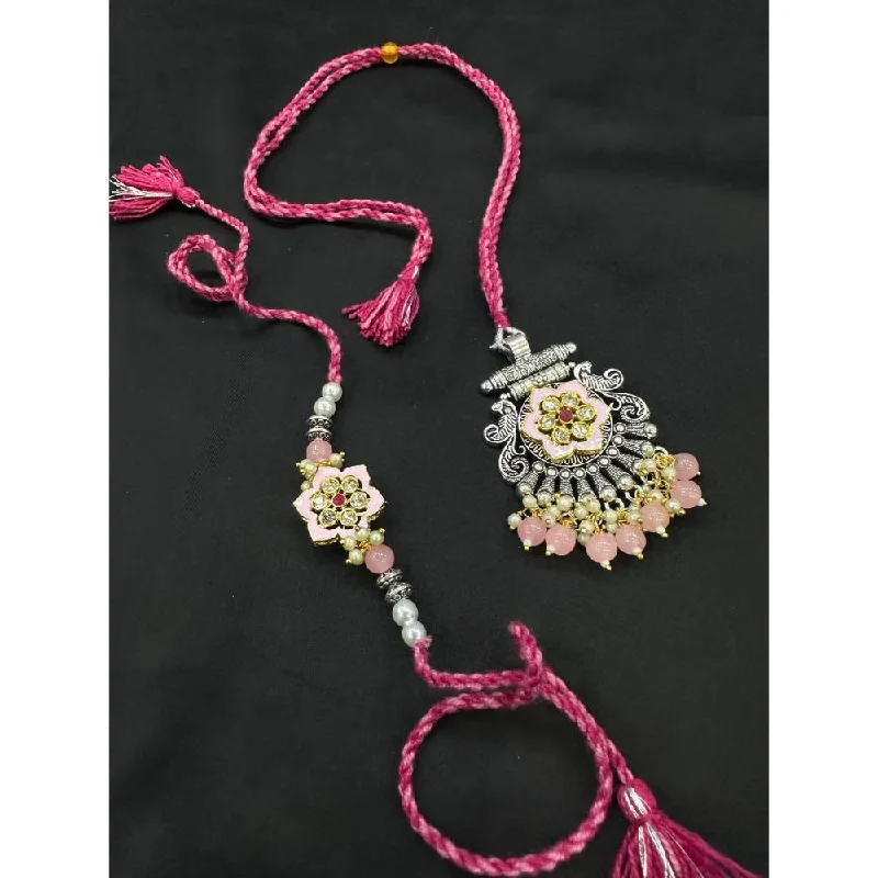 Special Sale On Handcrafted Jewelry – Shop Today Akruti Collection Oxidised Plated Pearl Rakhi Combo