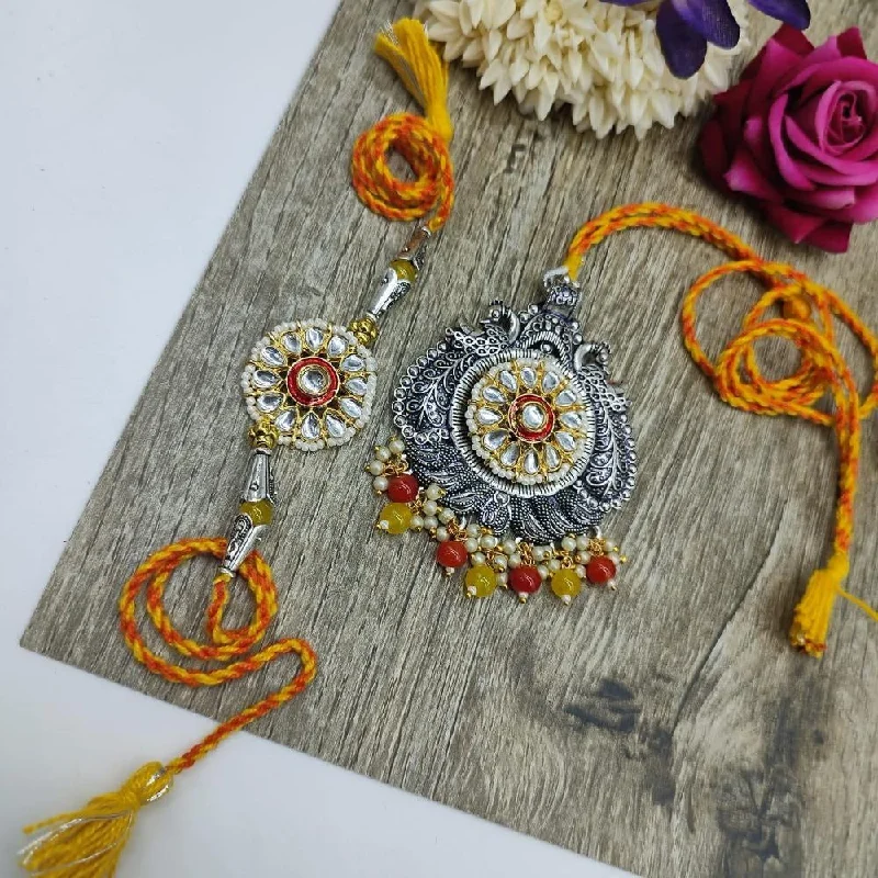 The Perfect Jewelry Piece At The Perfect Price Akruti Collection Oxidised Plated Pearl Rakhi Combo