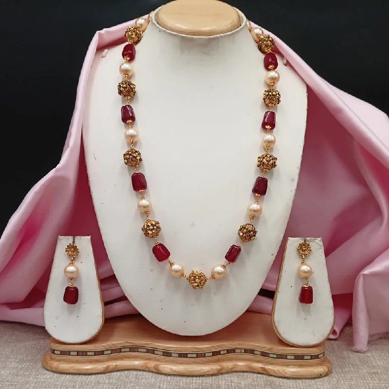 Exclusive Jewelry Sale – Shine For Less Amoliya Jewels Gold Plated Pearl & Beads Necklace