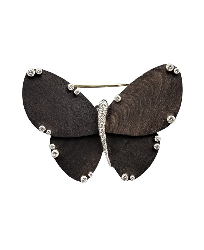 Shine Without Limits – Jewelry Sale Happening Now Van Cleef & Arpels Ebony Wood and Diamond Butterfly Brooch