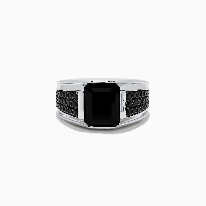 Best Jewelry Deals – Shop Premium Pieces At Great Prices Men's 925 Sterling Silver Onyx and Black Spinel Ring