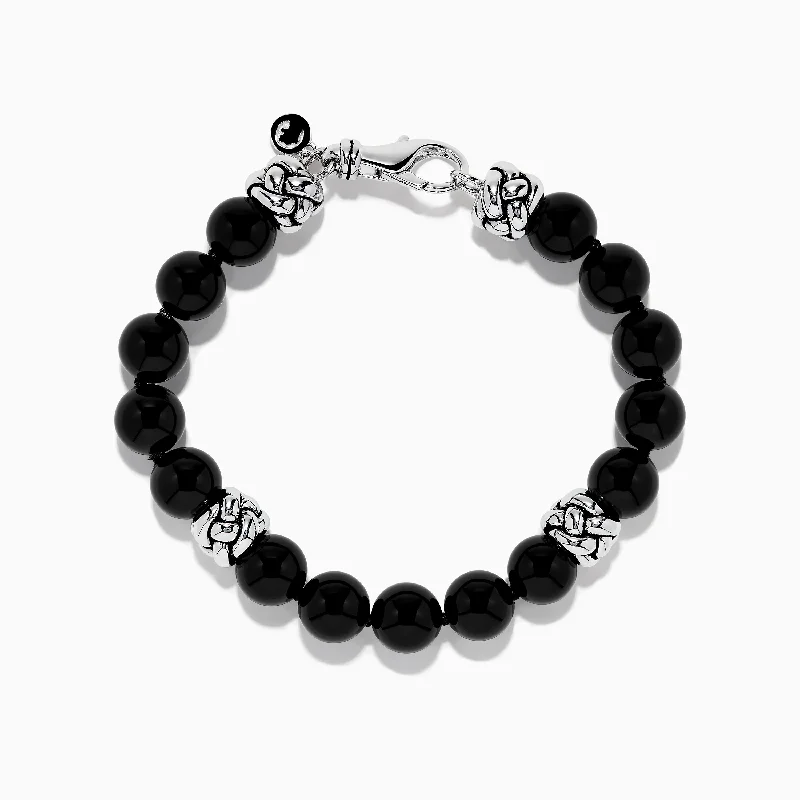 Timeless Beauty, Unbeatable Deals – Jewelry Sale On Men's 925 Sterling Silver Onyx Bracelet