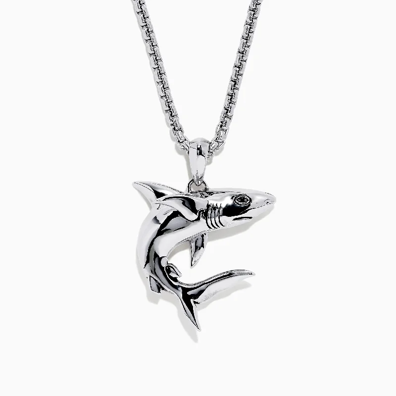 Upgrade Your Jewelry Collection For Less Men's 925 Sterling Silver Shark Pendant, 0.01 TCW