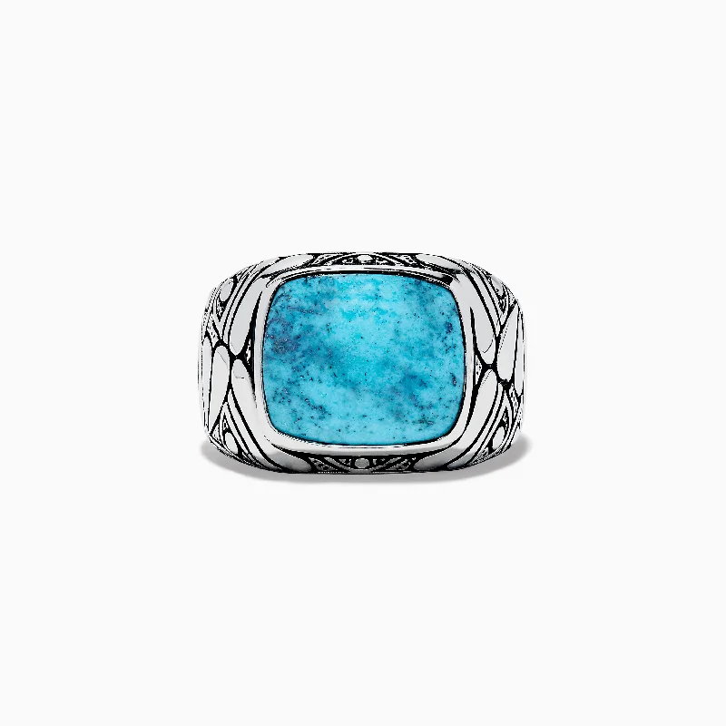 Flash Sale On Elegant Jewelry – Don't Miss Out Men's 925 Sterling Silver Turquoise Ring